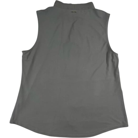 Calvin Klein Women's Sleeveless V-Neck Tie Neck Blouse Gray L Regular - Picture 6 of 6